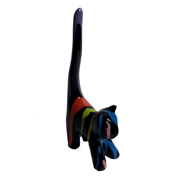Statue Chat Animaux Resine - 205cm - Multi Coulure Noir - ANIMAUX-RESINE.FR
