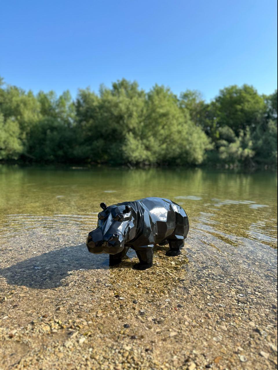 Statue Hippopotame Déco - Chez Animaux Resine - ANIMAUX-RESINE.FR