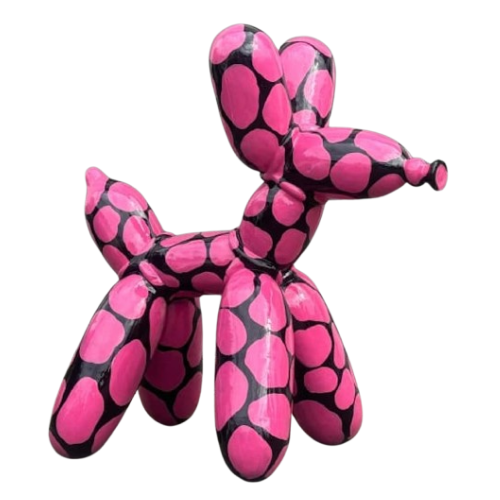 Statue Chien Ballon Premium Decoration - 70cm - Ecaille Rose