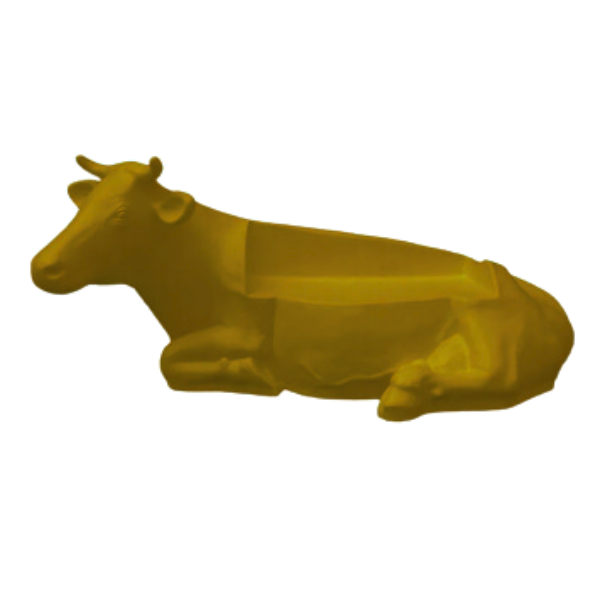 Statue Vache Banc - 200cm - Marron