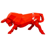 Statue Taureau Origami - 100cm - Rouge