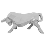 Statue Taureau Origami - 100cm - Blanc