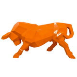 Statue Taureau Origami - 100cm - Orange