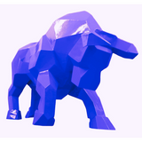 Statue Taureau Origami - 100cm - Violet