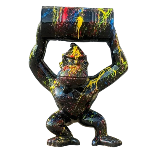 Statue Gorille Kong - 120cm - Graffiti Noir