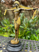 Sculpture Echarpe Danceuse 30cm Bronze