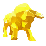 Statue Taureau Origami - 100cm - Jaune