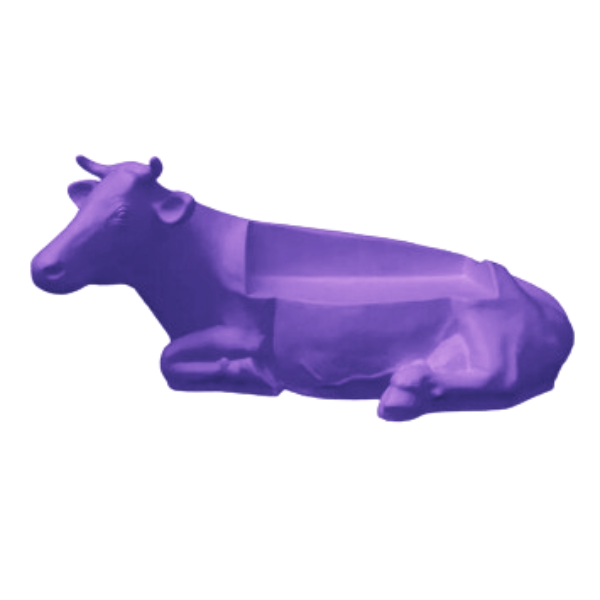 Statue Vache Banc - 200cm - Violet