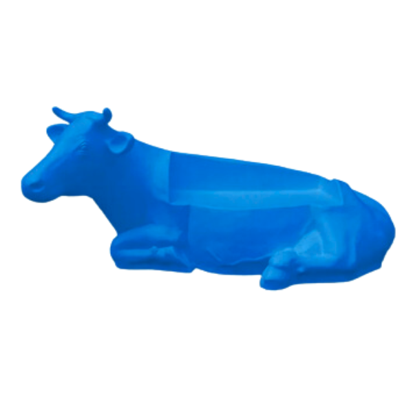 Statue Vache Banc - 200cm - Bleu