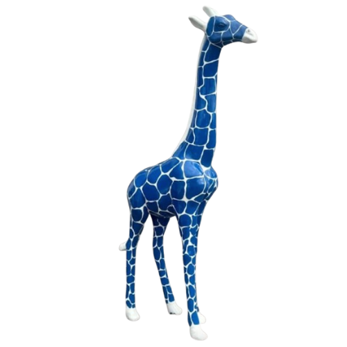 Statue Girafe Premium Decoration - 210cm - Ecaille Bleu Nuit