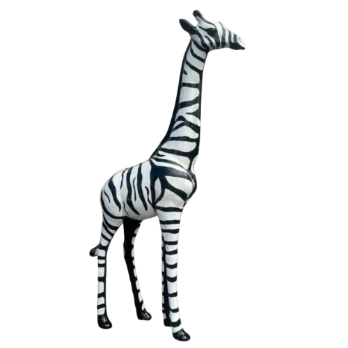 Statue Girafe Premium Decoration - 210cm - Noir & Blanc