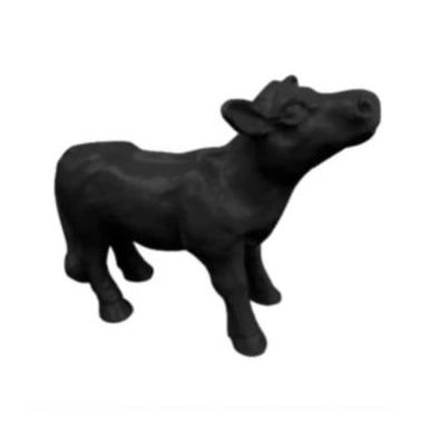 Statue Veau - 70cm - Noir