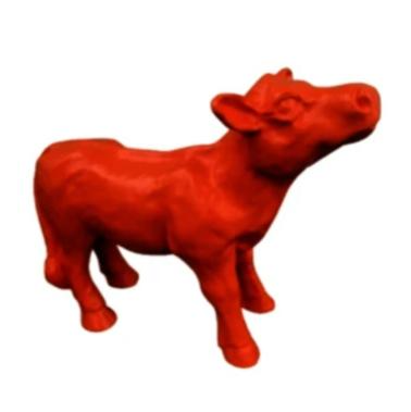 Statue Veau - 70cm - Rouge