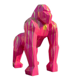 Statue Gorille Origami Premium Decoration - 140cm - Rose Coulure Or