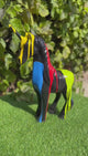 Statue Cheval Licorne - 50cm - Multi Coulure Noir