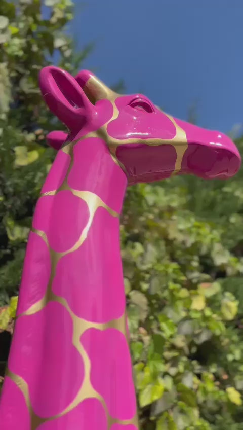 Statue Girafe - 210cm - Ecaille Rose