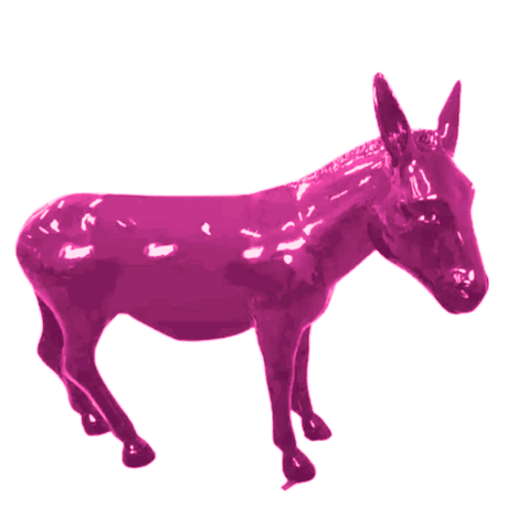 Statue Ane Animaux Resine - 160cm - Rose Fushia - ANIMAUX-RESINE.FR