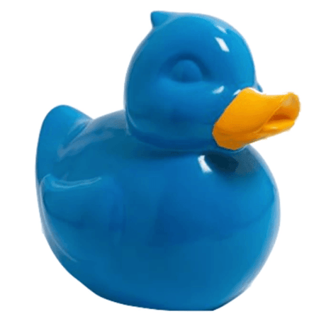 Statue Canard Animaux Resine - 200cm -Bleu Bec Jaune - ANIMAUX-RESINE.FR