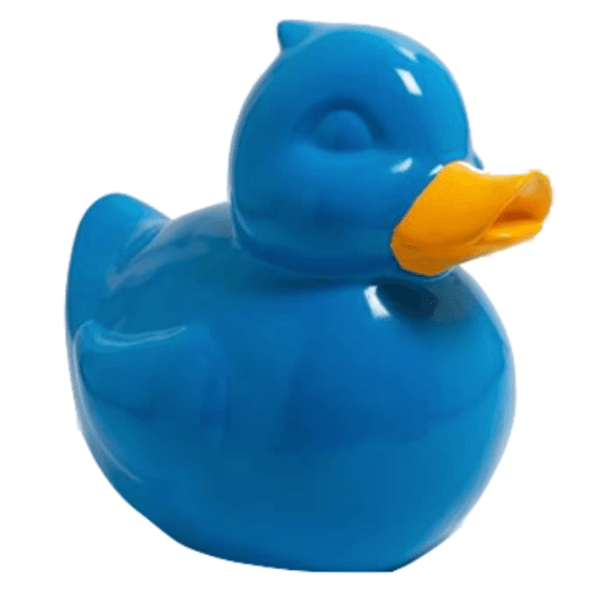 Statue Canard Animaux Resine - 45cm - Bleu Bec Jaune - ANIMAUX-RESINE.FR