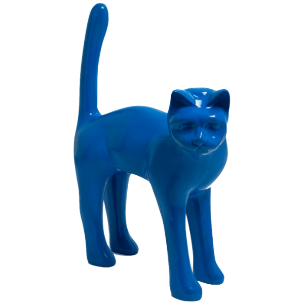 Statue Chat Animaux Resine - 105cm - Bleu Nuit - ANIMAUX-RESINE.FR