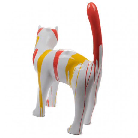 Statue Chat Animaux Resine - 105cm - Coulure Jaune Orange - ANIMAUX-RESINE.FR