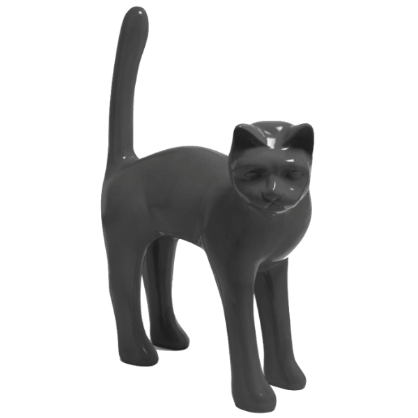 Statue Chat Animaux Resine - 105cm - Gris - ANIMAUX-RESINE.FR