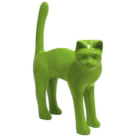 Statue Chat Animaux Resine - 105cm - Vert Pomme - ANIMAUX-RESINE.FR