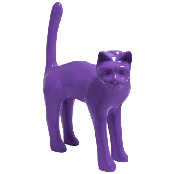 Statue Chat Animaux Resine - 105cm - Violet - ANIMAUX-RESINE.FR