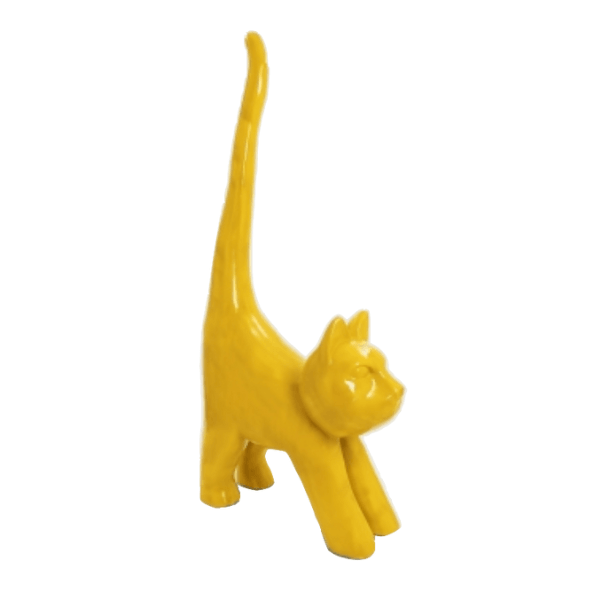 Statue Chat Animaux Resine - 205cm - Jaune - ANIMAUX-RESINE.FR