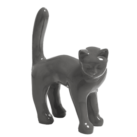 Statue Chat Animaux Resine - 35cm - Gris - ANIMAUX-RESINE.FR