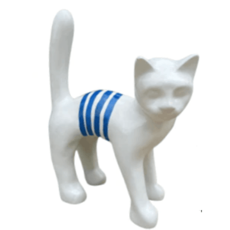 Statue Chat Animaux Resine - 35cm - Marin Bleu - ANIMAUX-RESINE.FR