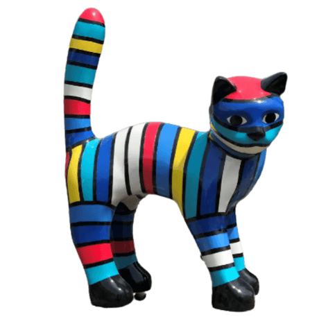 Statue Chat Animaux Resine - 35cm - Schtroumpf - ANIMAUX-RESINE.FR