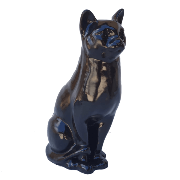 Statue Chat Animaux Resine - 40cm - Noir - ANIMAUX-RESINE.FR