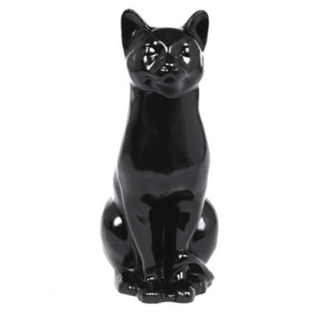 Statue Chat Animaux Resine - 40cm - Noir - ANIMAUX-RESINE.FR