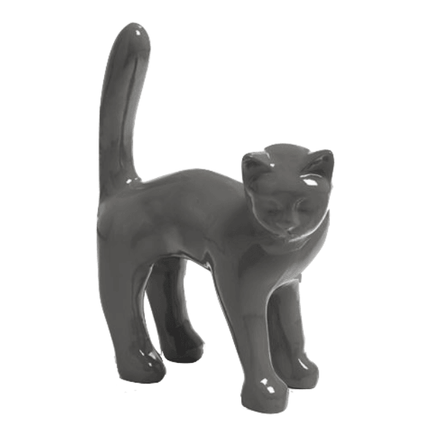 Statue Chat Animaux Resine - 45cm - Gris - ANIMAUX-RESINE.FR