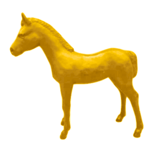 Statue Cheval Animaux Resine - 150cm - Jaune - ANIMAUX-RESINE.FR