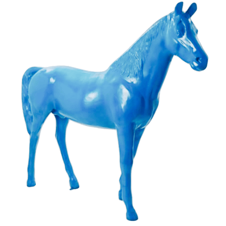 Statue Cheval Animaux Resine - 210cm - Bleu Ciel - ANIMAUX-RESINE.FR