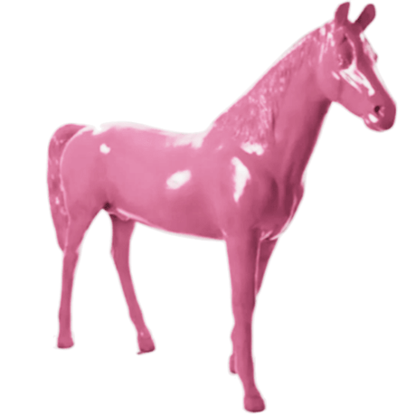 Statue Cheval Animaux Resine - 210cm - Rose Clair - ANIMAUX-RESINE.FR