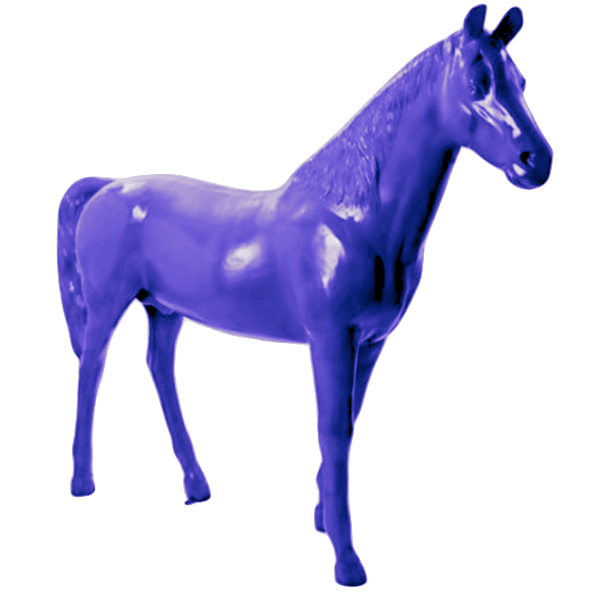 Statue Cheval Animaux Resine - 210cm - Violet - ANIMAUX-RESINE.FR