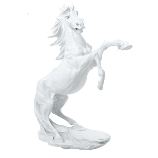 Statue Cheval Animaux Resine - 90cm - Blanc - ANIMAUX-RESINE.FR