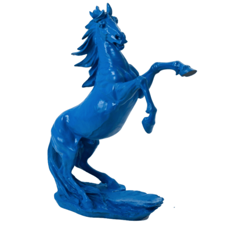 Statue Cheval Animaux Resine - 90cm - Bleu - ANIMAUX-RESINE.FR