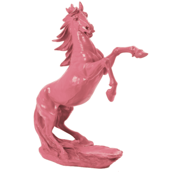 Statue Cheval Animaux Resine - 90cm - Rose Clair - ANIMAUX-RESINE.FR