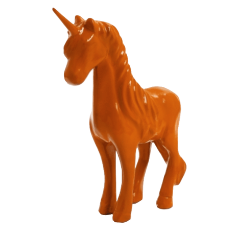 Statue Cheval Licorne Animaux Resine - 50cm - Orange - ANIMAUX-RESINE.FR