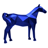 Statue Cheval Origami Animaux Resine - 210cm - Bleu Nuit - ANIMAUX-RESINE.FR