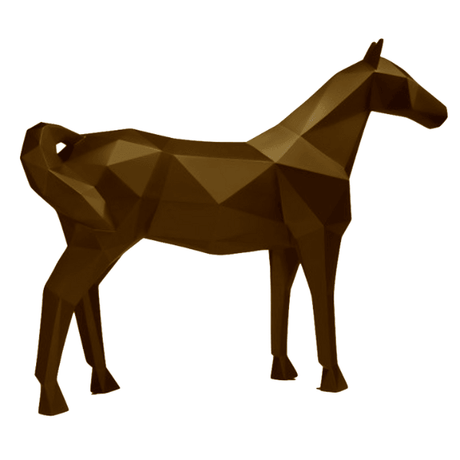 Statue Cheval Origami Animaux Resine - 210cm - Marron - ANIMAUX-RESINE.FR