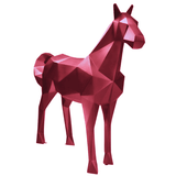 Statue Cheval Origami Animaux Resine - 210cm - Rose Clair - ANIMAUX-RESINE.FR