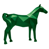 Statue Cheval Origami Animaux Resine - 210cm - Vert Pomme - ANIMAUX-RESINE.FR