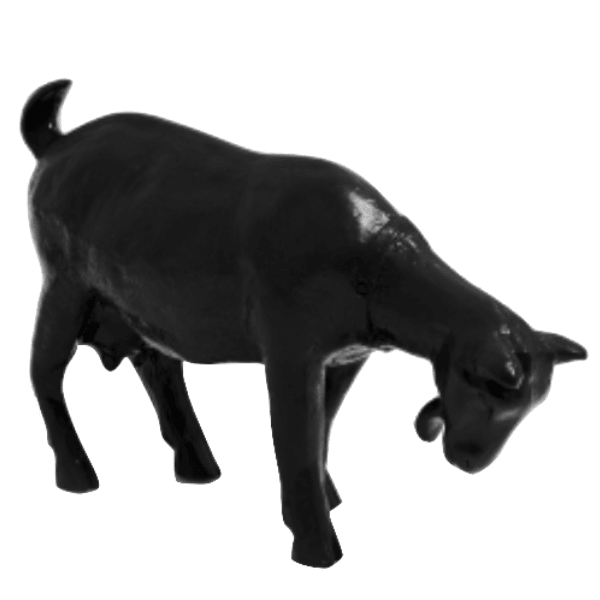 Statue Chevre Tete en Bas Animaux Resine - 60cm - Noir - ANIMAUX-RESINE.FR