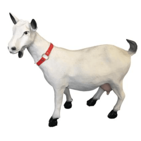 Statue Chevre Tete en Haut Animaux Resine - 60cm - Blanc - ANIMAUX-RESINE.FR