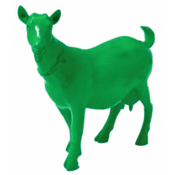 Statue Chevre Tete en Haut Animaux Resine - 60cm - Vert - ANIMAUX-RESINE.FR